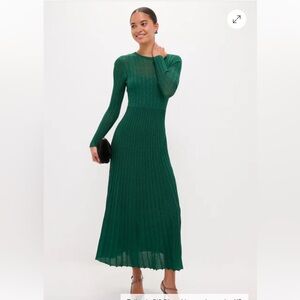 HYACINTH HOUSE Green Shimmer Knit Cammie Maxi Dress